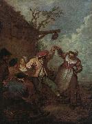 Jean-Antoine Watteau Peasant Dance Spain oil painting artist